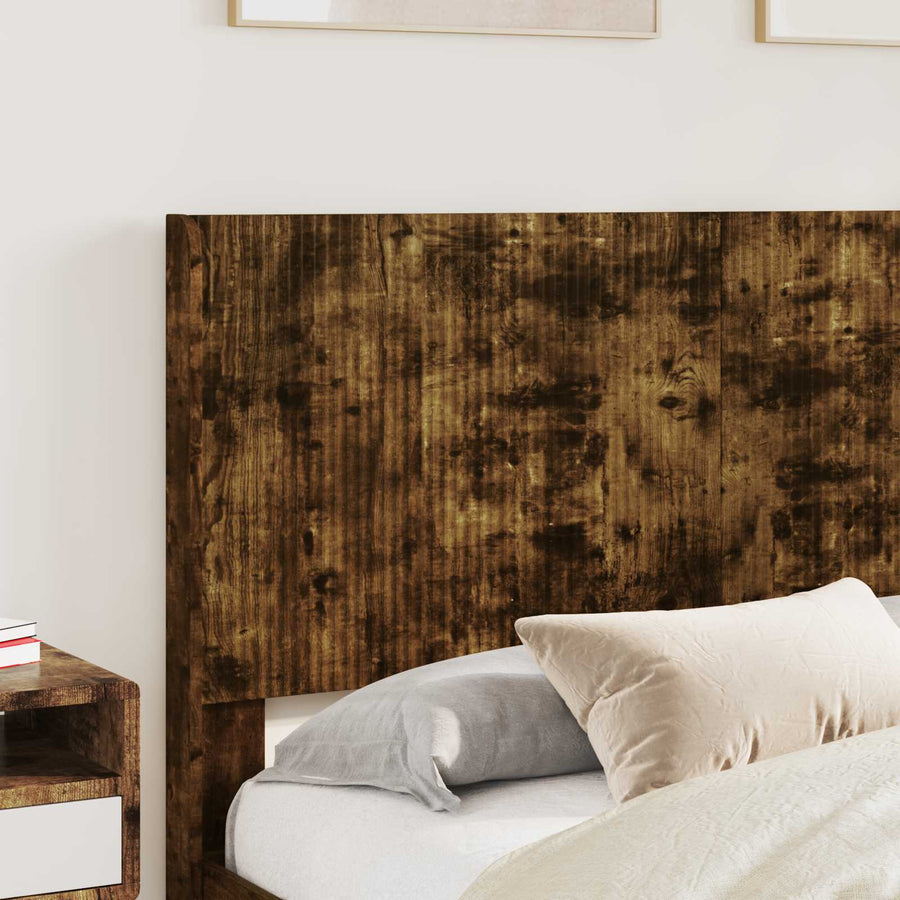 Bedframe met opbergruimte en hoofdbord Gerookt eiken