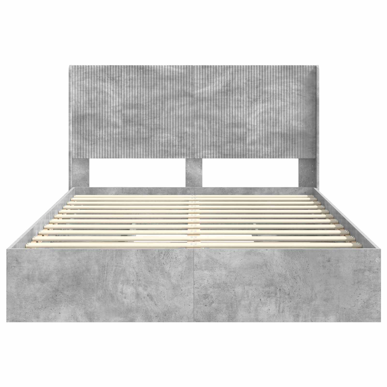 Bedframe met opbergruimte en hoofdbord Betongrijs 150 x 200 cm