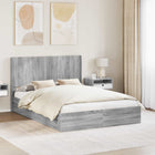 Bedframe 150x200 cm grijs Sonoma met opbergruimte