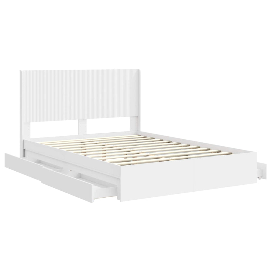 Bedframe met opbergruimte en hoofdbord 3 pcs Bewerkt hout