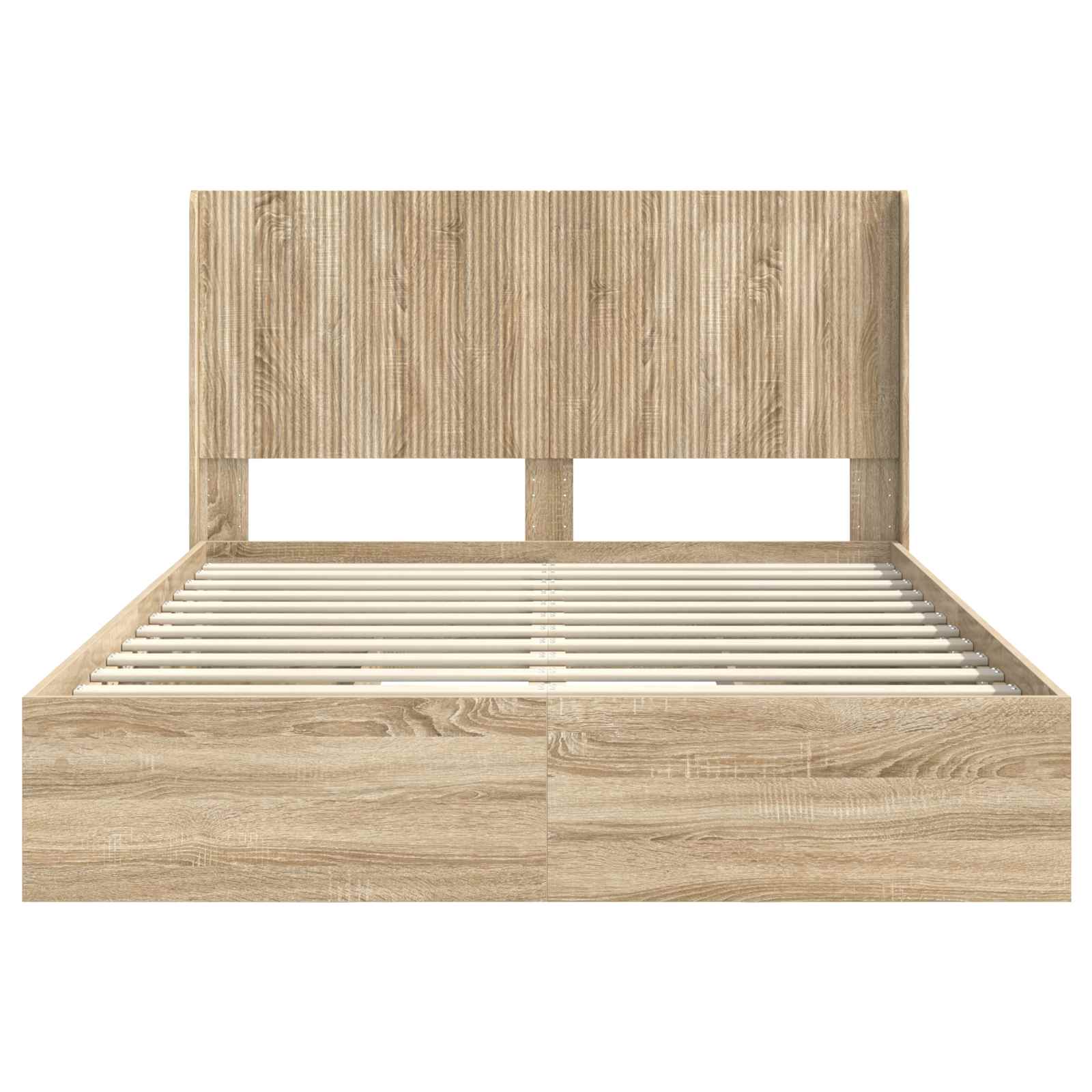 Bedframe met opbergruimte en hoofdbord 3 pcs Bewerkt hout