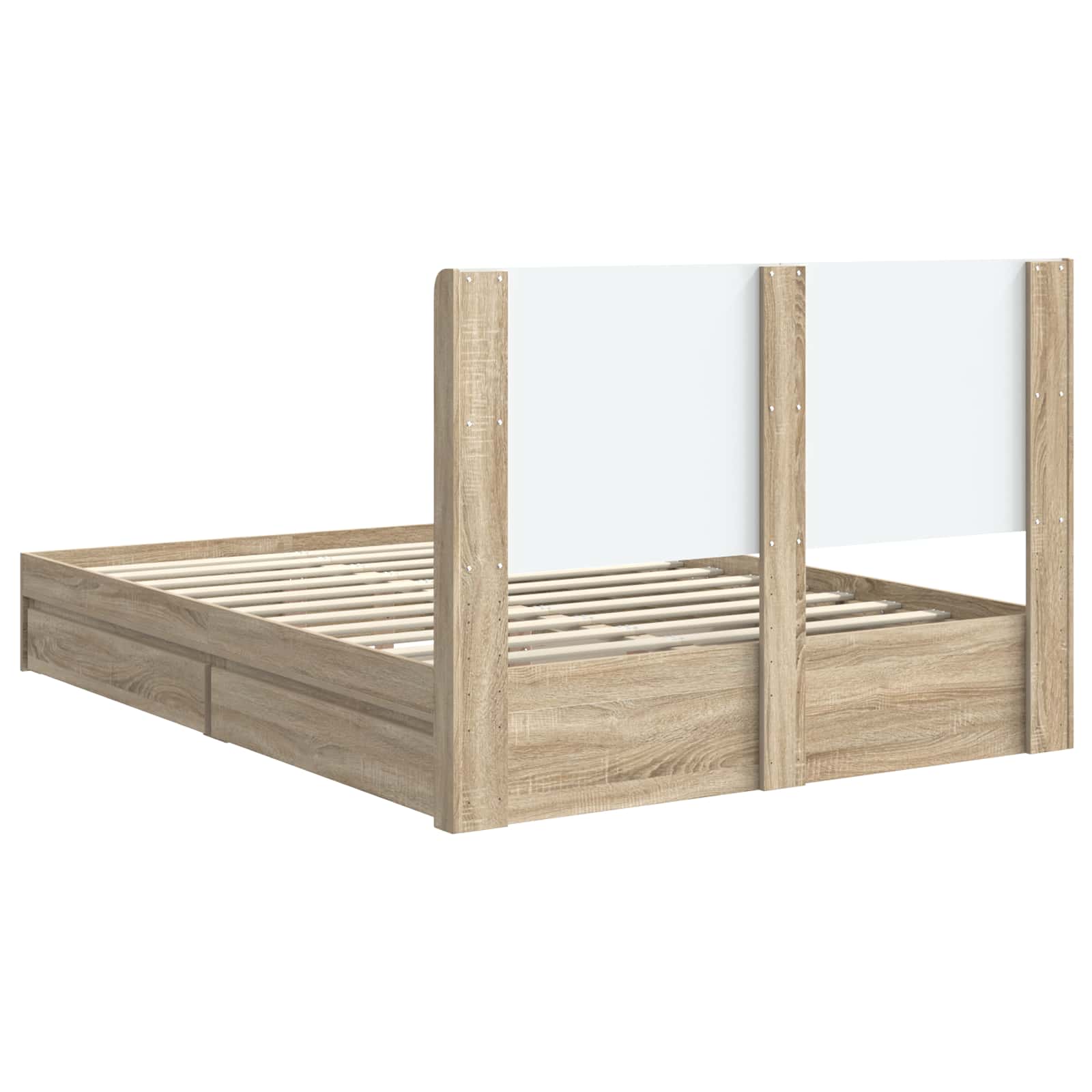 Bedframe met opbergruimte en hoofdbord 3 pcs Bewerkt hout