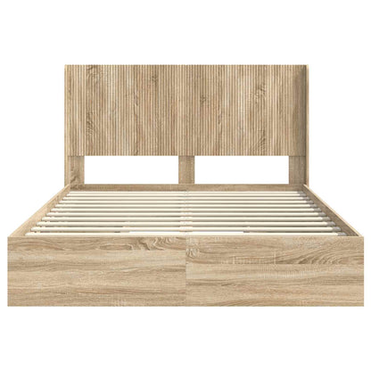 Bedframe met opbergruimte en hoofdbord 3 pcs Bewerkt hout