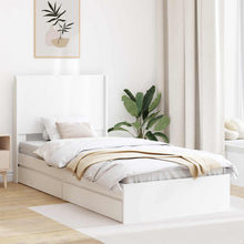 Bedframe met opbergruimte en hoofdbord Wit 90 x 200 cm