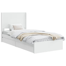 Bedframe met opbergruimte en hoofdbord Wit 90 x 200 cm