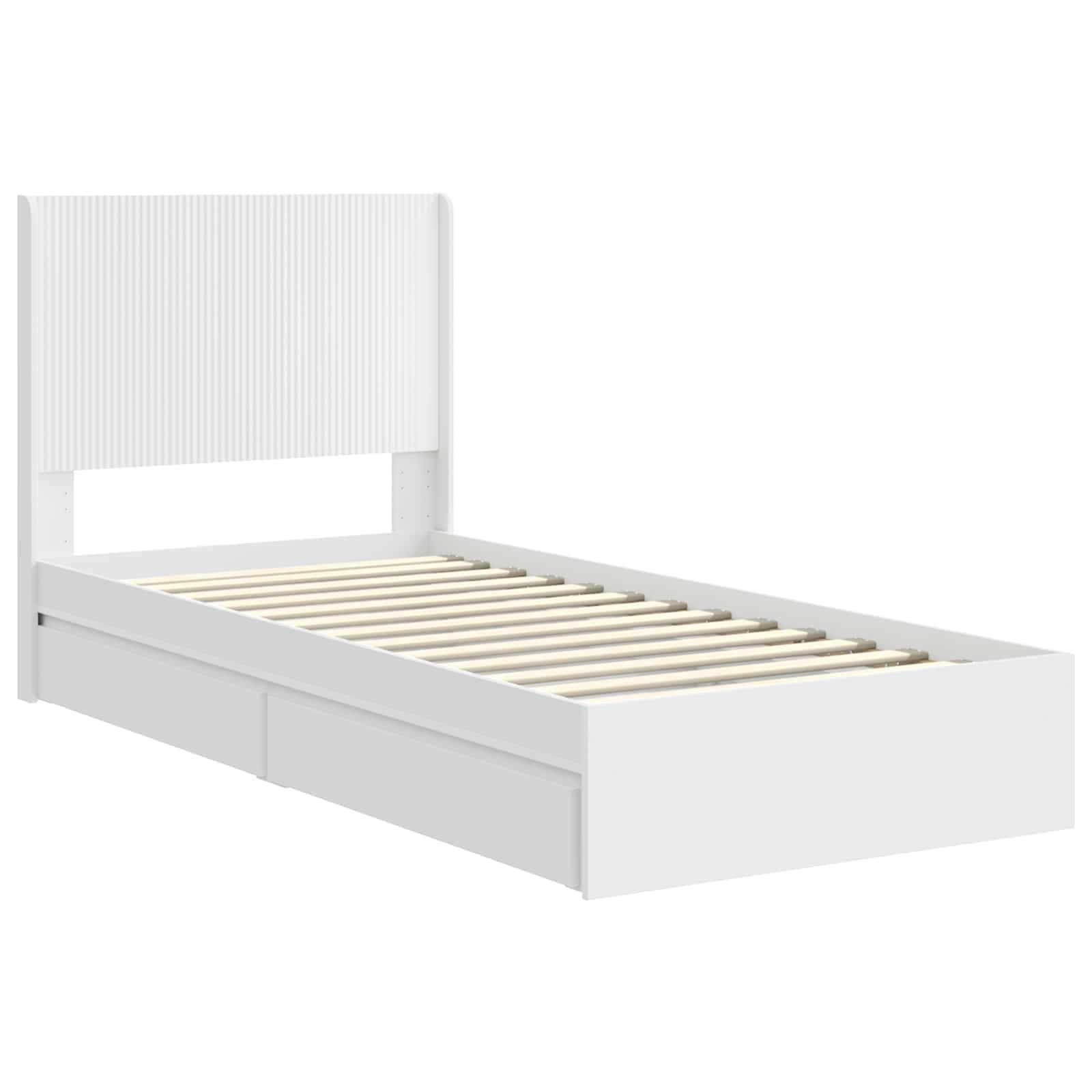Bedframe met opbergruimte en hoofdbord Wit 90 x 200 cm