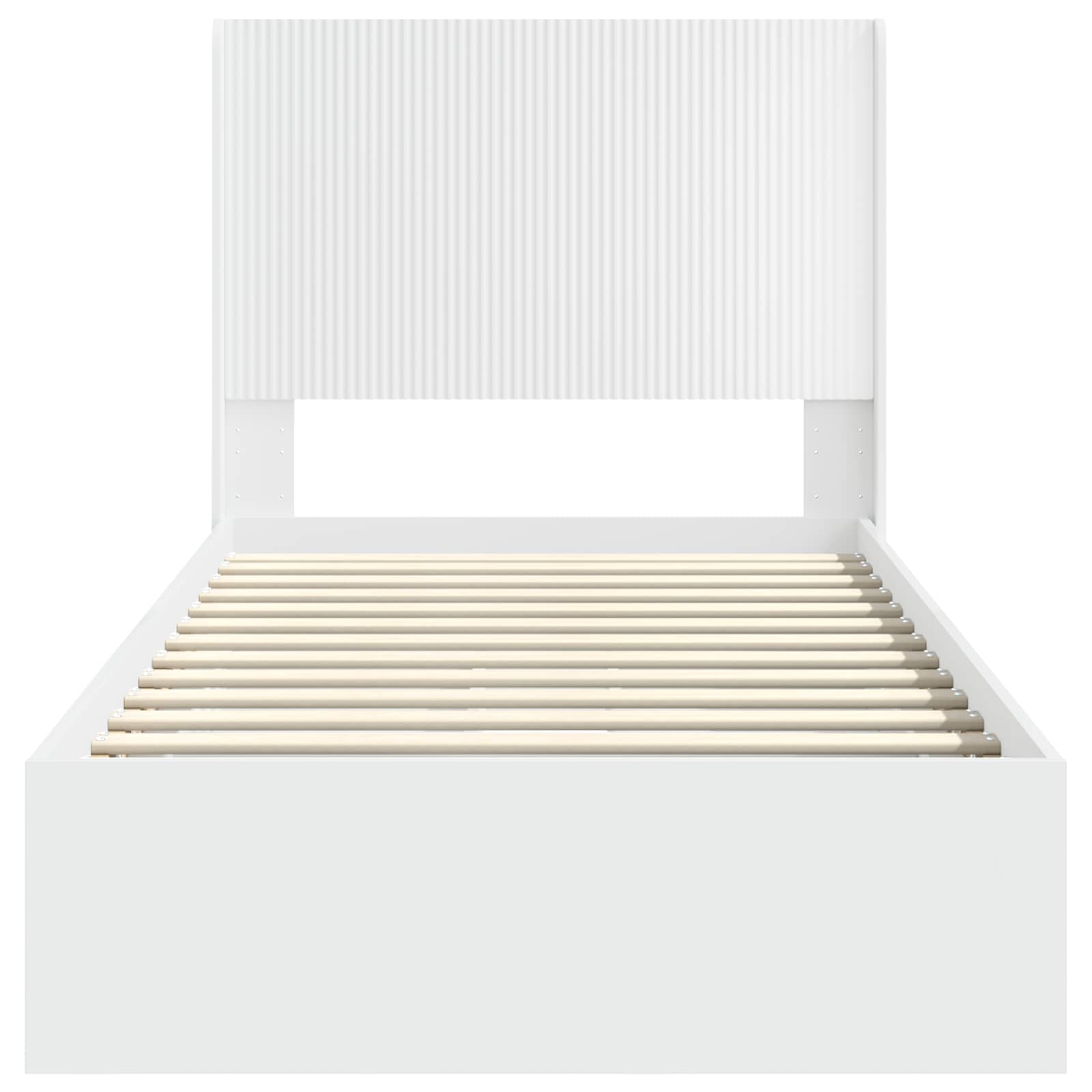 Bedframe met opbergruimte en hoofdbord Wit 90 x 200 cm
