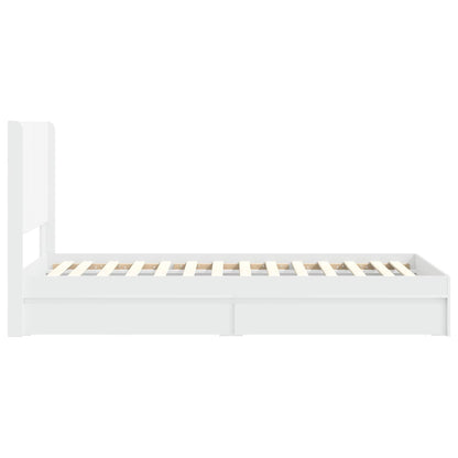 Bedframe met opbergruimte en hoofdbord Wit 90 x 200 cm