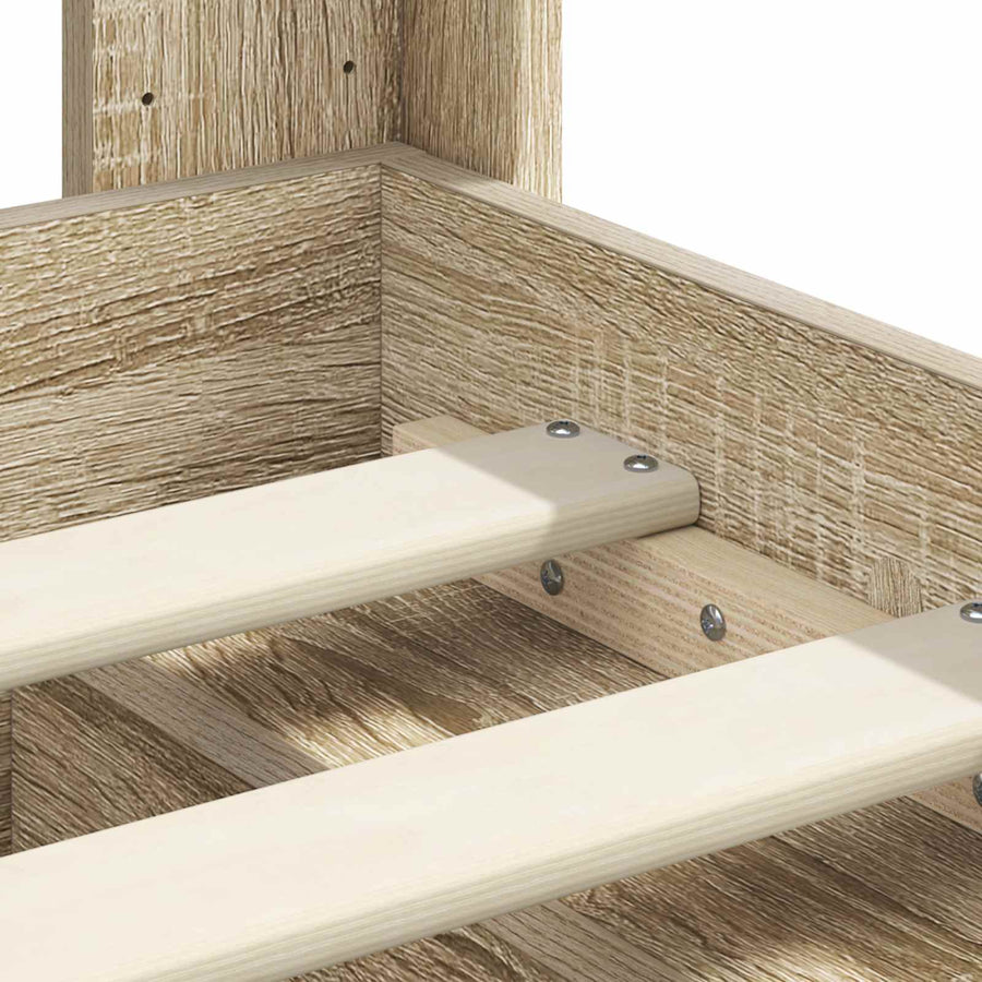 Bedframe met opbergruimte en hoofdbord Sonoma Eiken 90 x 200 cm