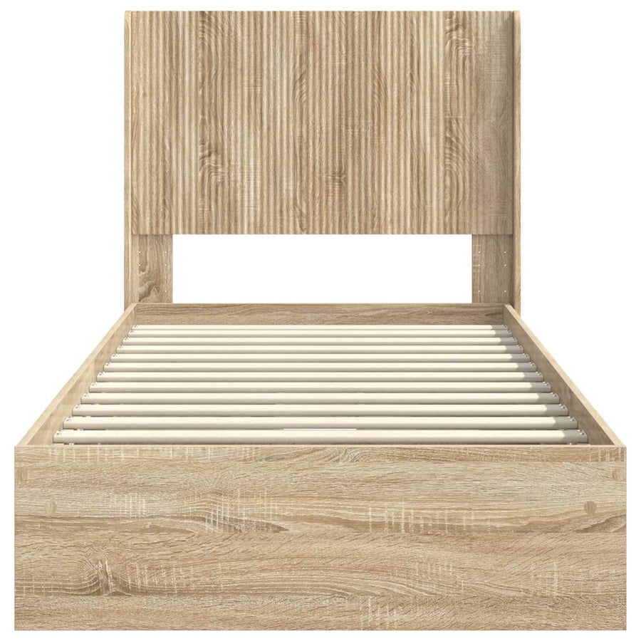 Bedframe met opbergruimte en hoofdbord Sonoma Eiken 90 x 200 cm