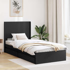 Bed Frame with Storage and Headboard Black 90 x 190 cm