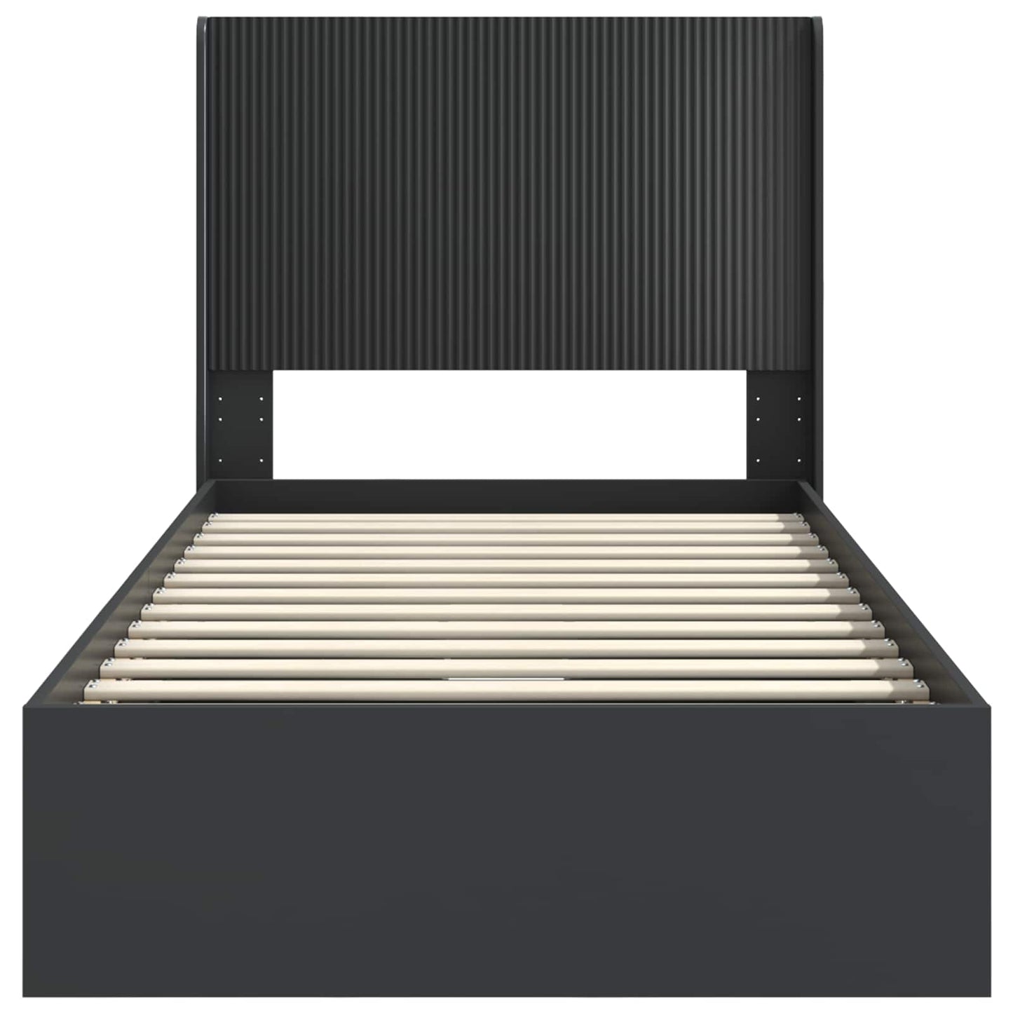 Bedframe met opbergruimte en hoofdbord Zwart 90 x 190 cm