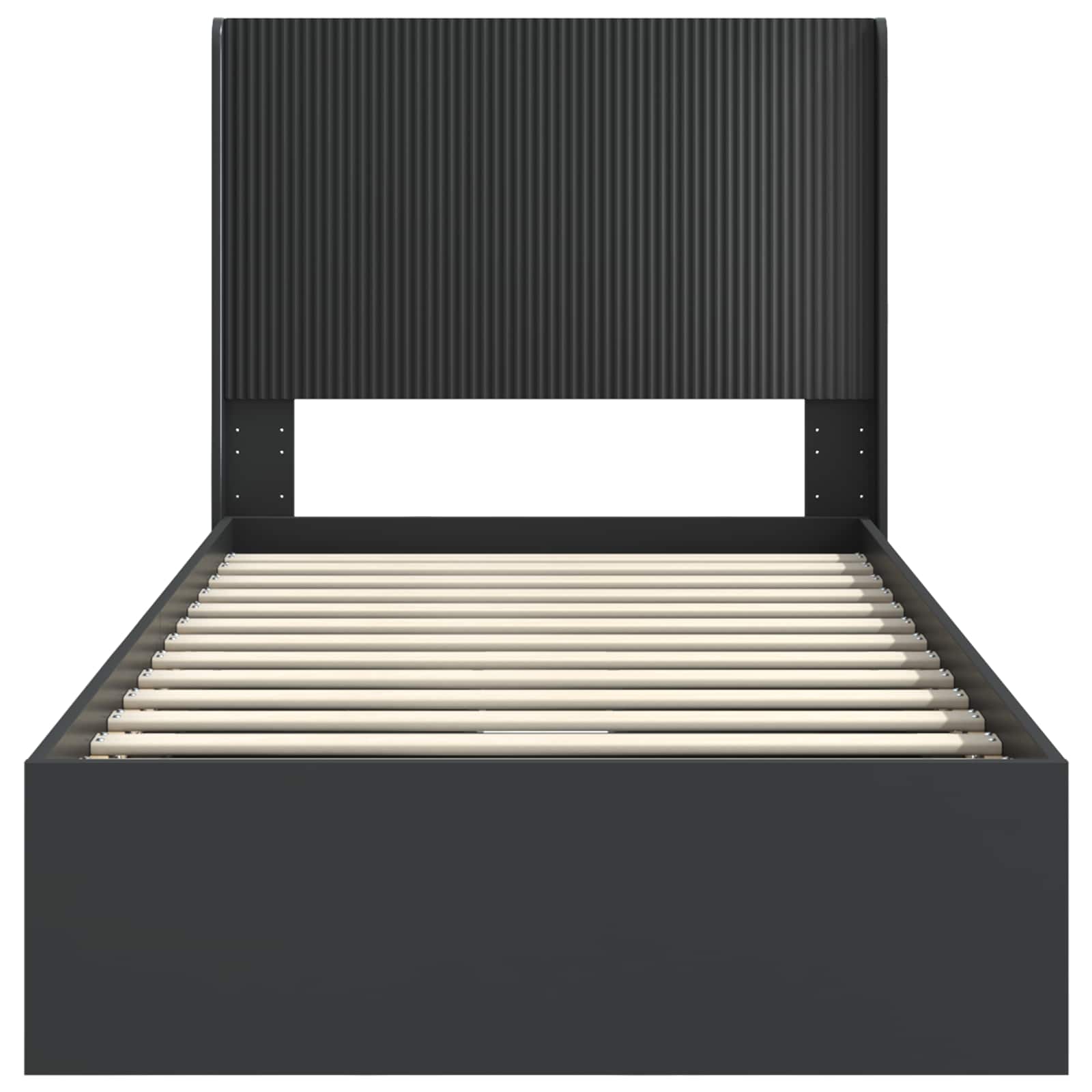 Bedframe met opbergruimte en hoofdbord Zwart 90 x 190 cm