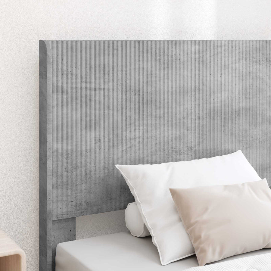 Bedframe met opbergruimte en hoofdbord Betongrijs 90 x 190 cm