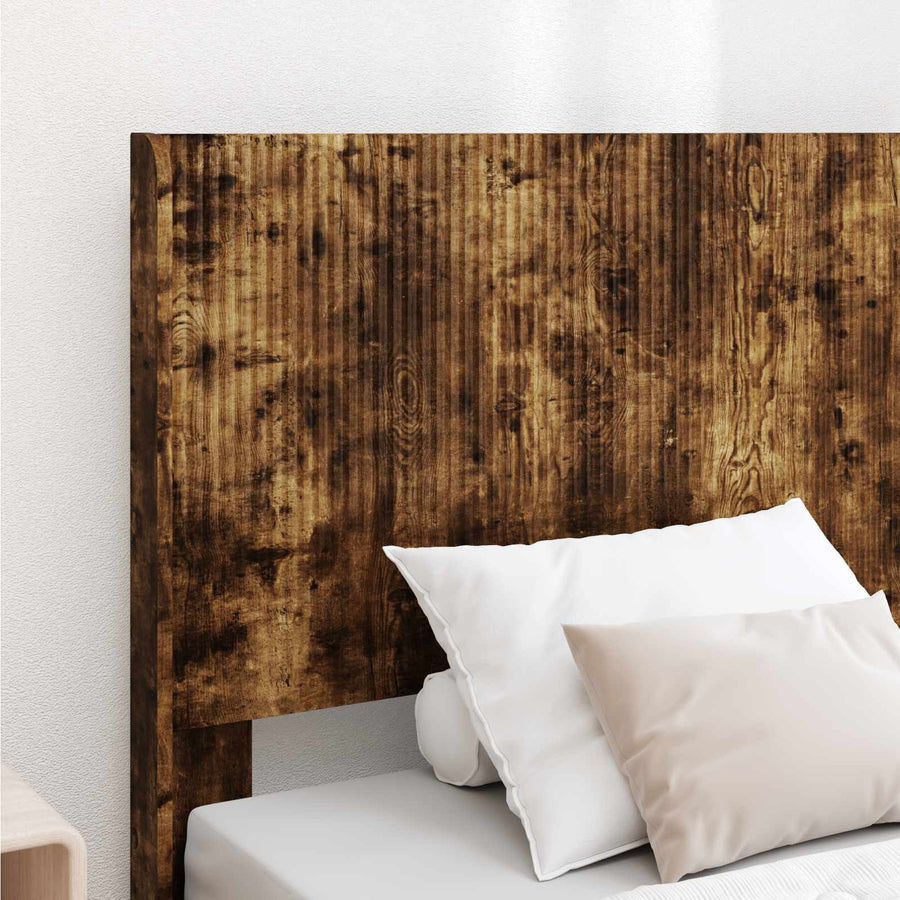 Bedframe met opbergruimte en hoofdbord Gerookt eiken