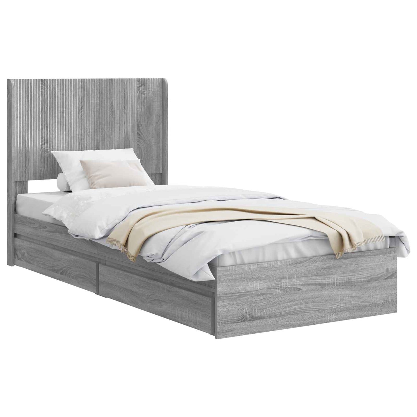 Bedframe met opbergruimte en hoofdbord 3 pcs Bewerkt hout