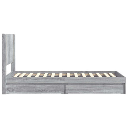 Bedframe met opbergruimte en hoofdbord 3 pcs Bewerkt hout