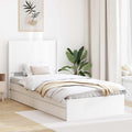 Bedframe met opbergruimte en hoofdbord Wit 75 x 190 cm