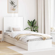 Bedframe met opbergruimte wit 75 x 190 cm