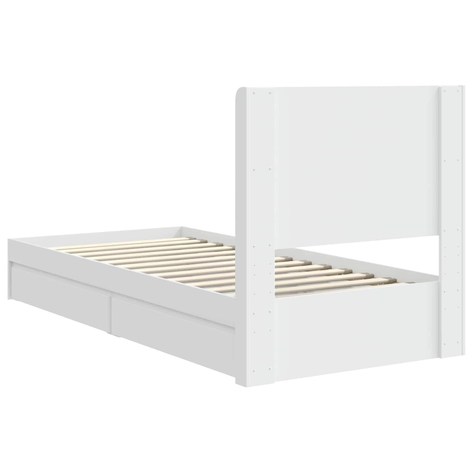 Bedframe met opbergruimte en hoofdbord Wit 75 x 190 cm
