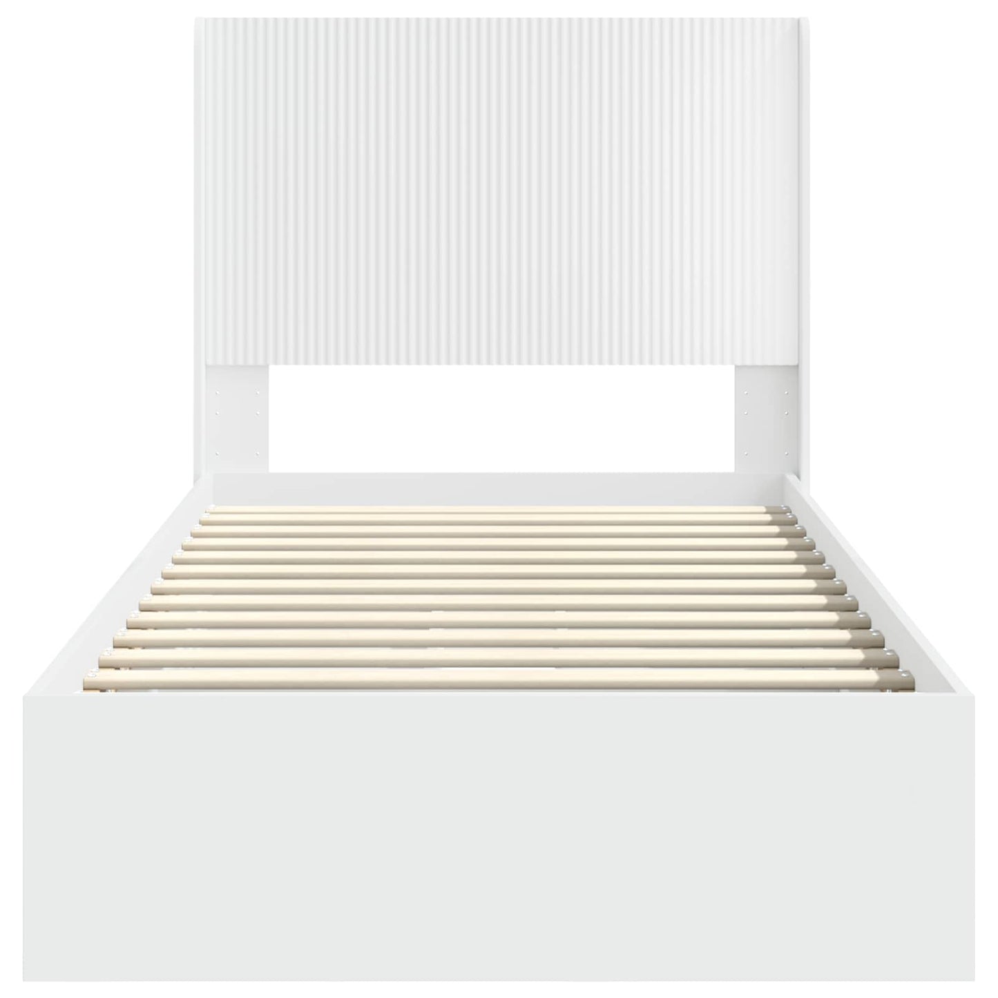 Bedframe met opbergruimte en hoofdbord Wit 75 x 190 cm