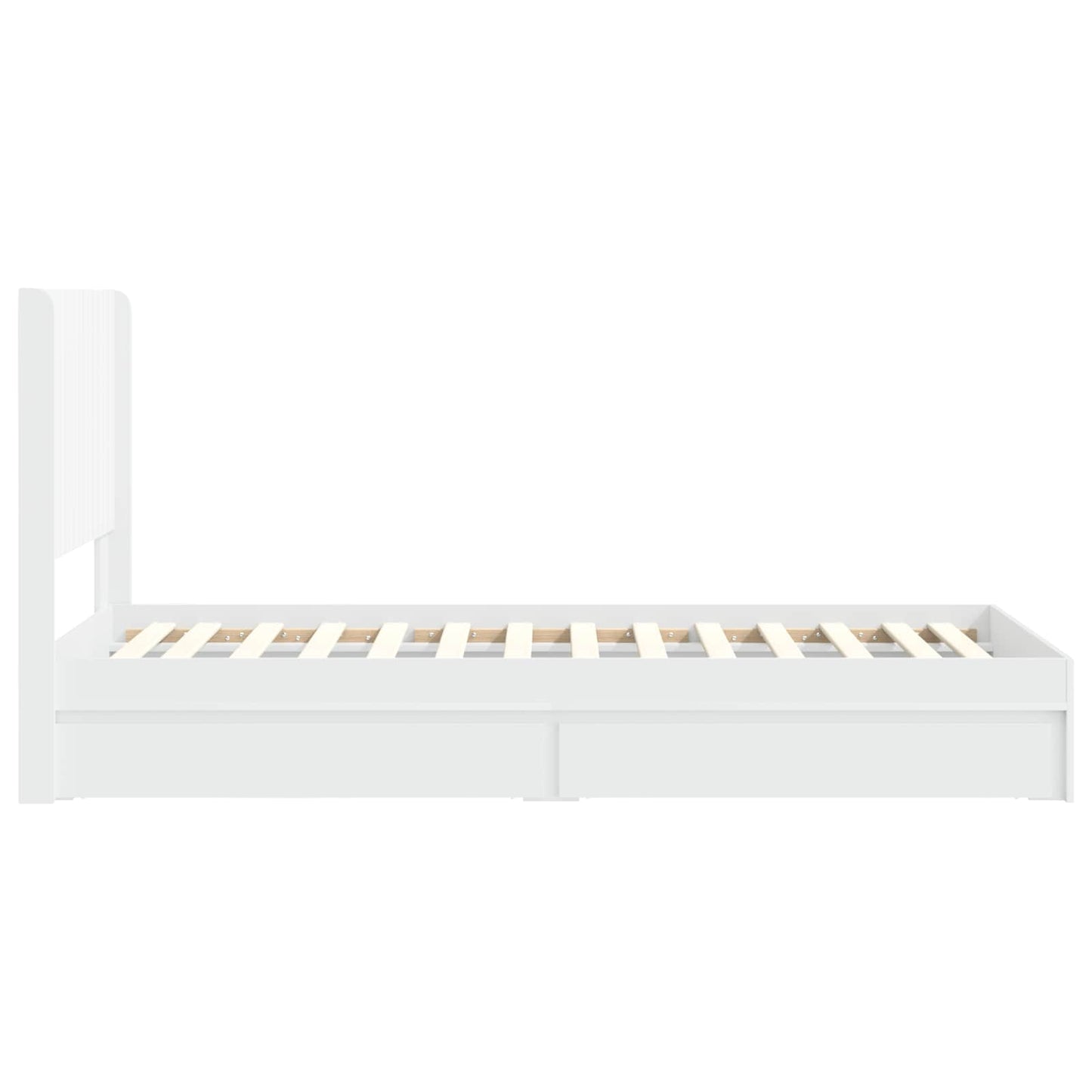 Bedframe met opbergruimte en hoofdbord Wit 75 x 190 cm