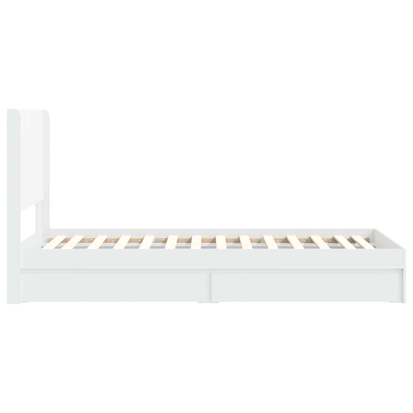 Bedframe met opbergruimte en hoofdbord Wit 75 x 190 cm