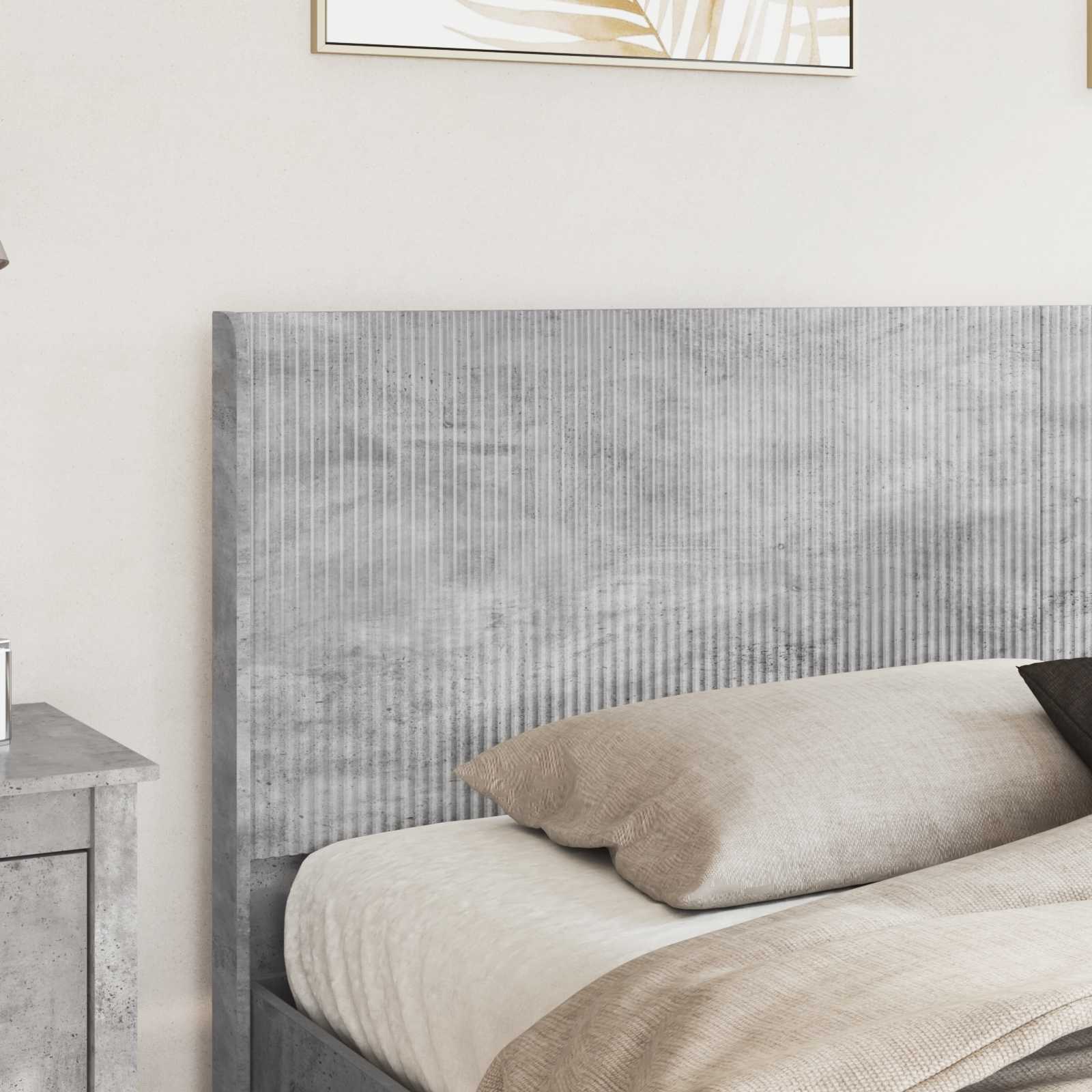 Bedframe met opbergruimte en hoofdbord Betongrijs Bewerkt hout