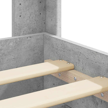 Bedframe met opbergruimte en hoofdbord Betongrijs Bewerkt hout