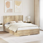 Bedframe met opbergruimte en hoofdbord Sonoma Eiken