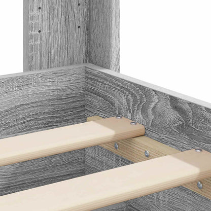Bedframe met opbergruimte en hoofdbord Grijs Sonoma