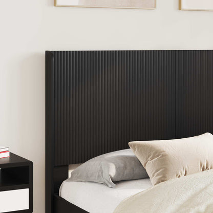 Bedframe met opbergruimte en hoofdbord Zwart 135 x 190 cm