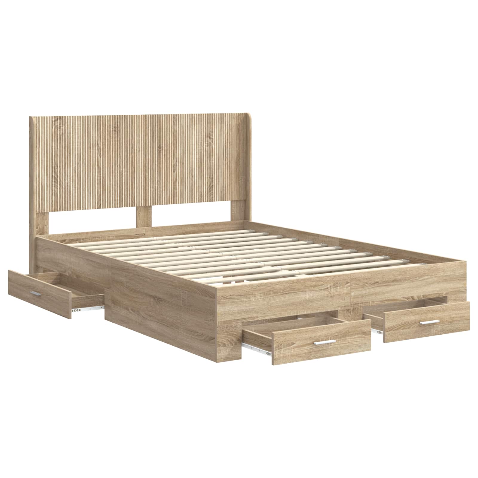Bedframe met opbergruimte en hoofdbord Sonoma Eiken
