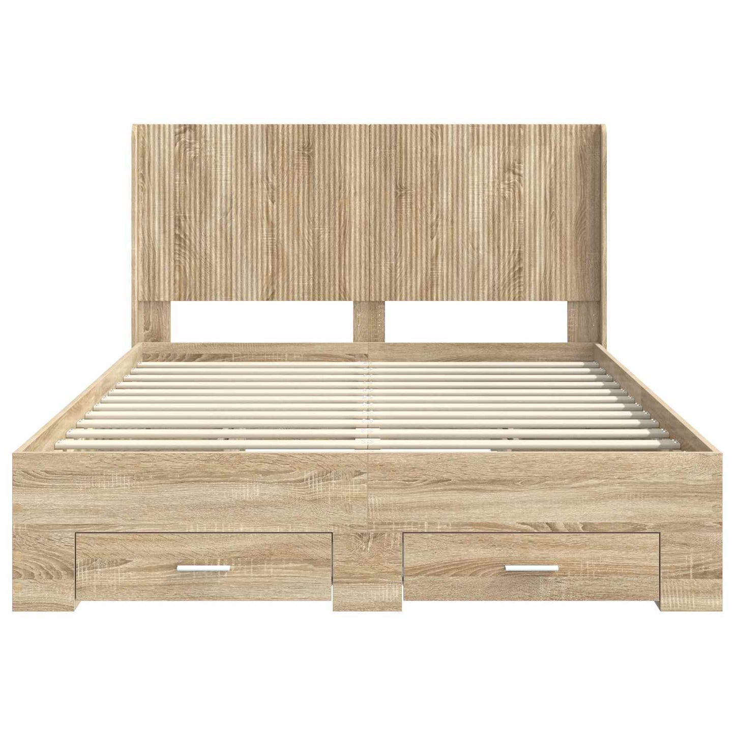 Bedframe met opbergruimte en hoofdbord Sonoma Eiken