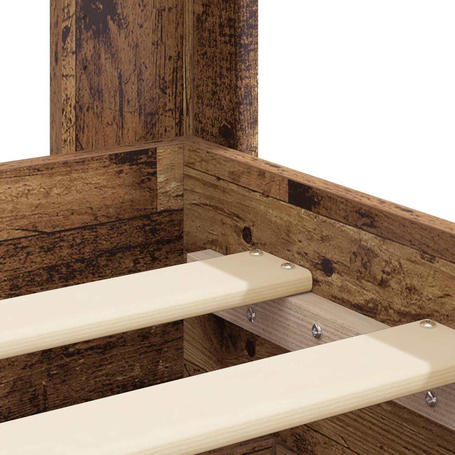 Bedframe met opbergruimte en hoofdbord Oud hout Bewerkt hout