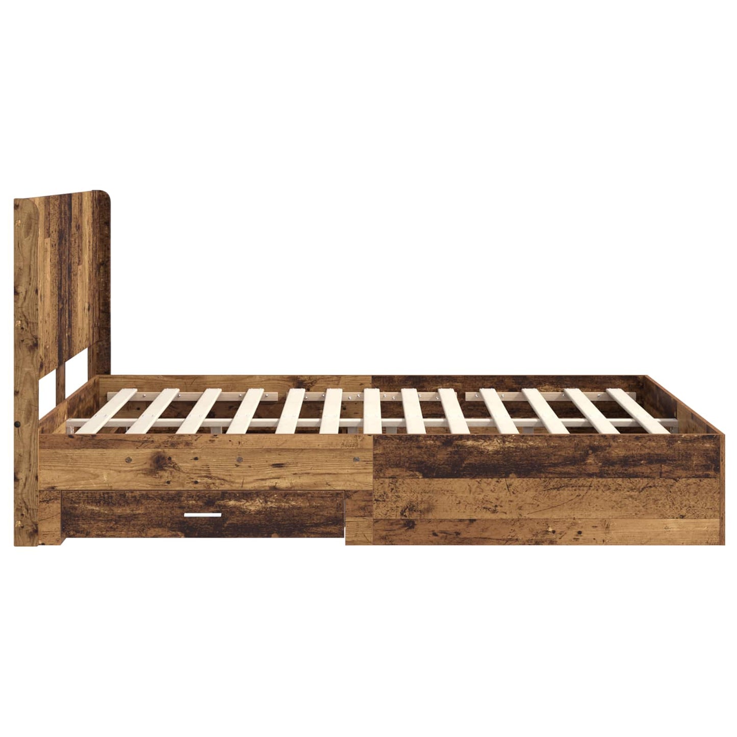 Bedframe met opbergruimte en hoofdbord Oud hout Bewerkt hout