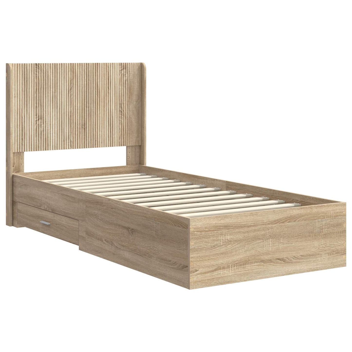 Bedframe met opbergruimte en hoofdbord Sonoma Eiken