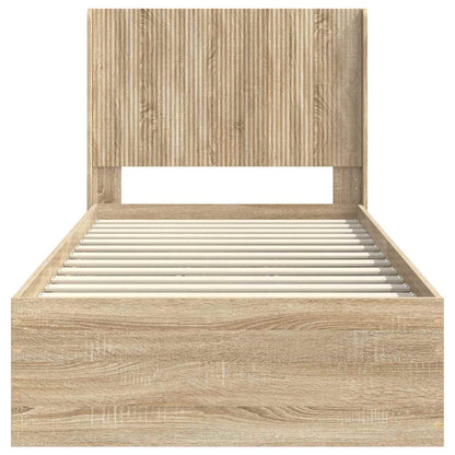 Bedframe met opbergruimte en hoofdbord Sonoma Eiken