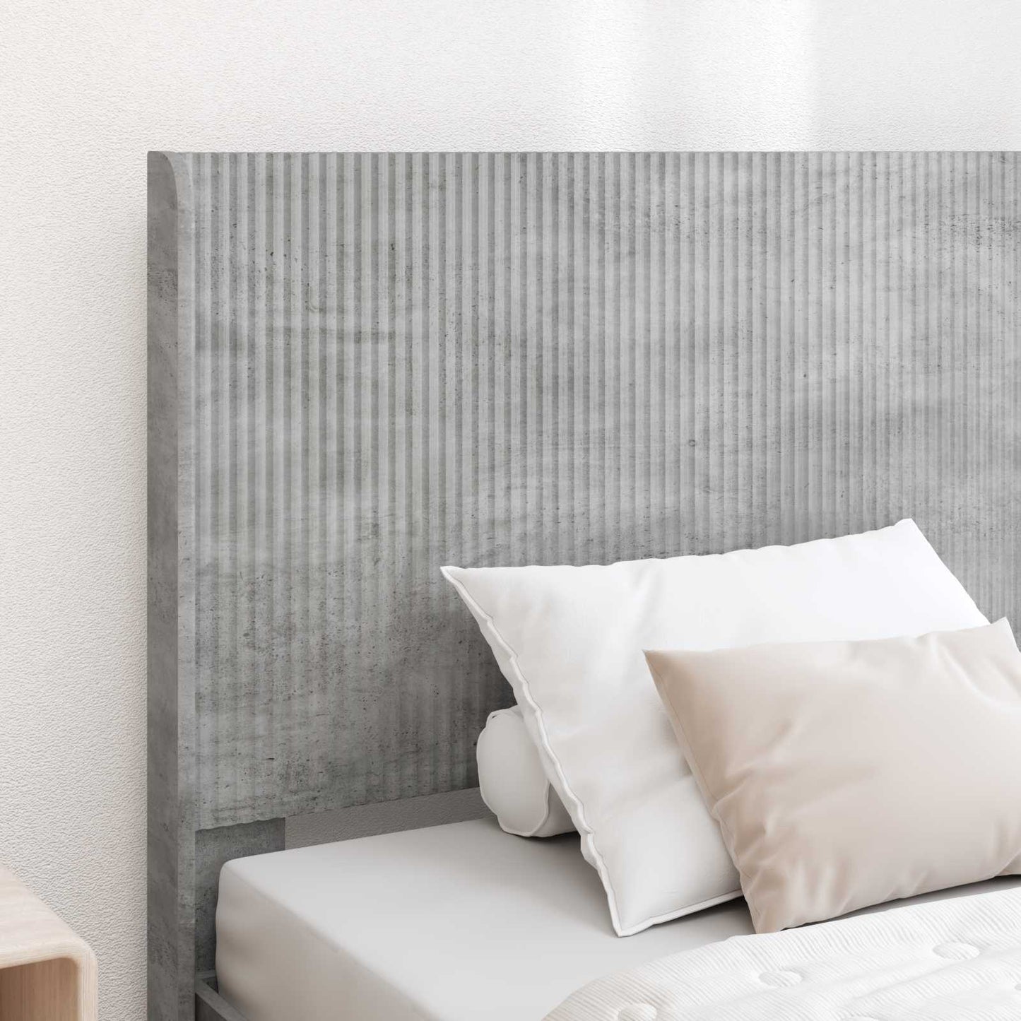 Bedframe met opbergruimte en hoofdbord Betongrijs 100 x 200 cm