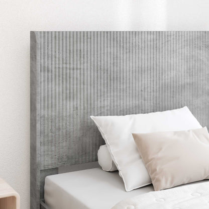 Bedframe met opbergruimte en hoofdbord Betongrijs 100 x 200 cm
