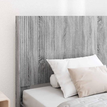 Bedframe met opbergruimte en hoofdbord Grijs Sonoma