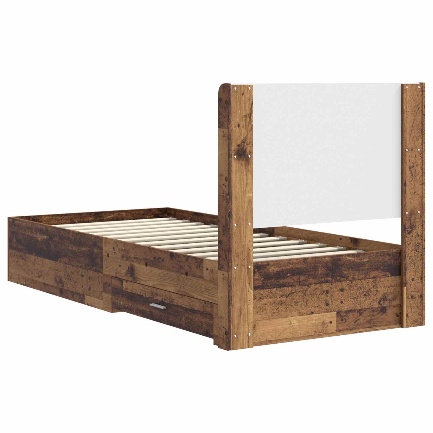 Bedframe met opbergruimte en hoofdbord Oud hout 100 x 200 cm