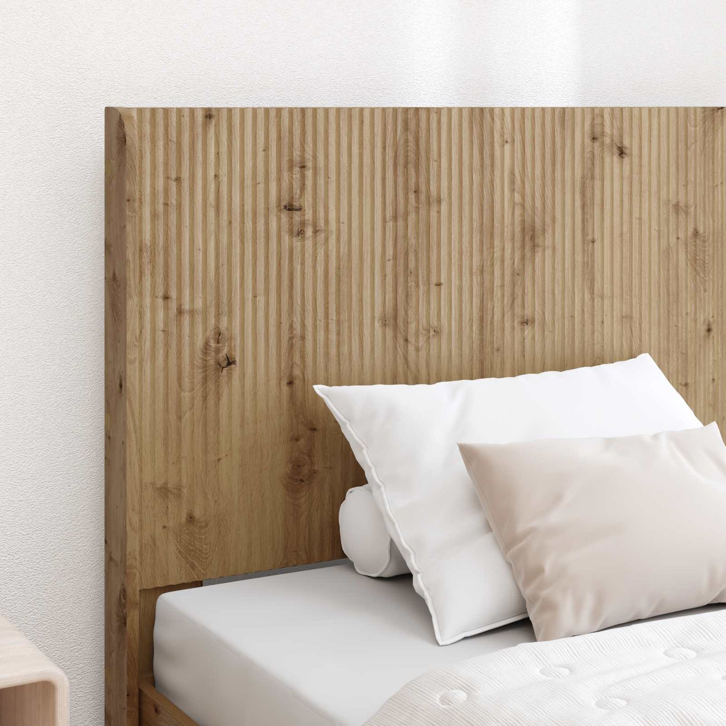 Bedframe met opbergruimte en hoofdbord Artisanaal eiken