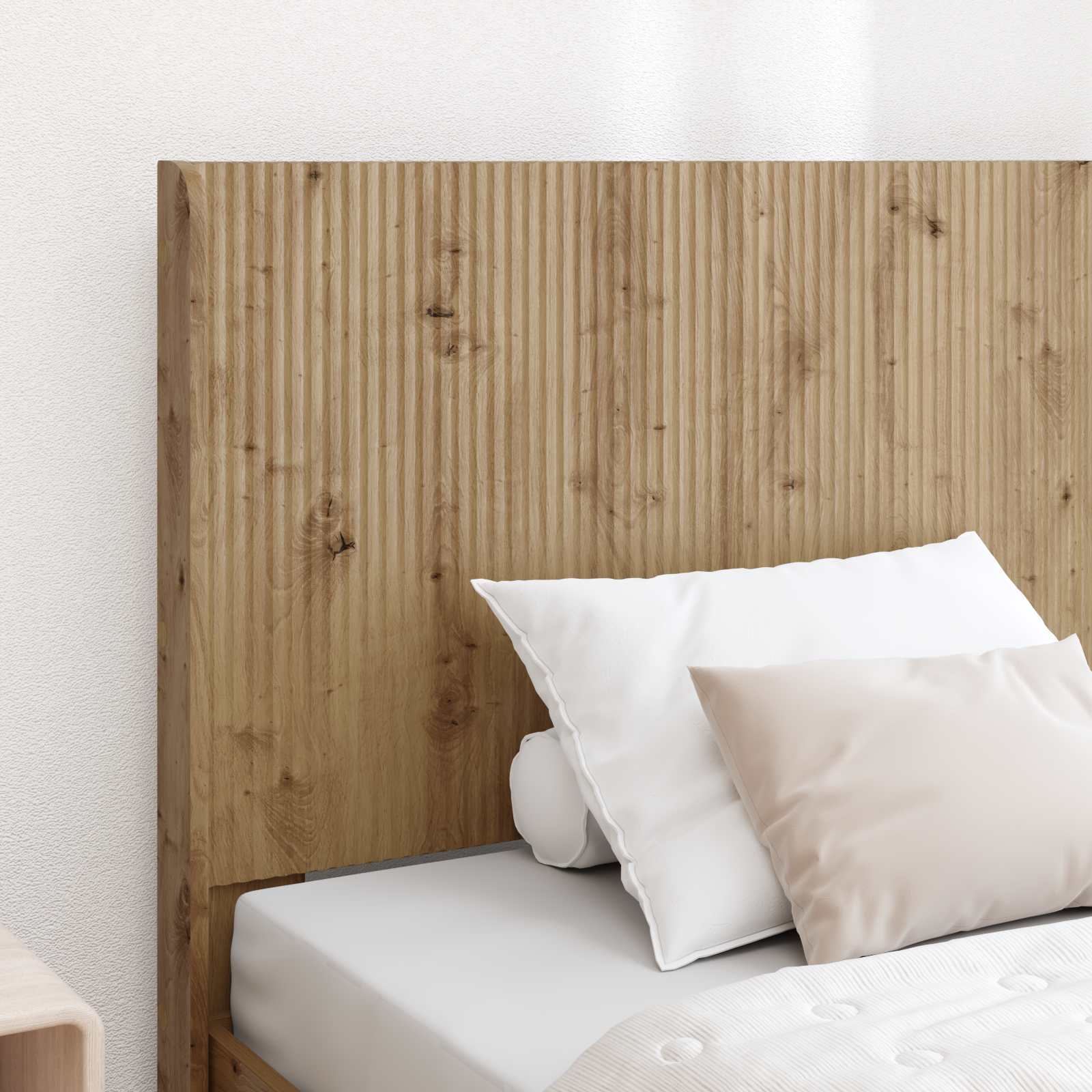 Bedframe met opbergruimte en hoofdbord Artisanaal eiken