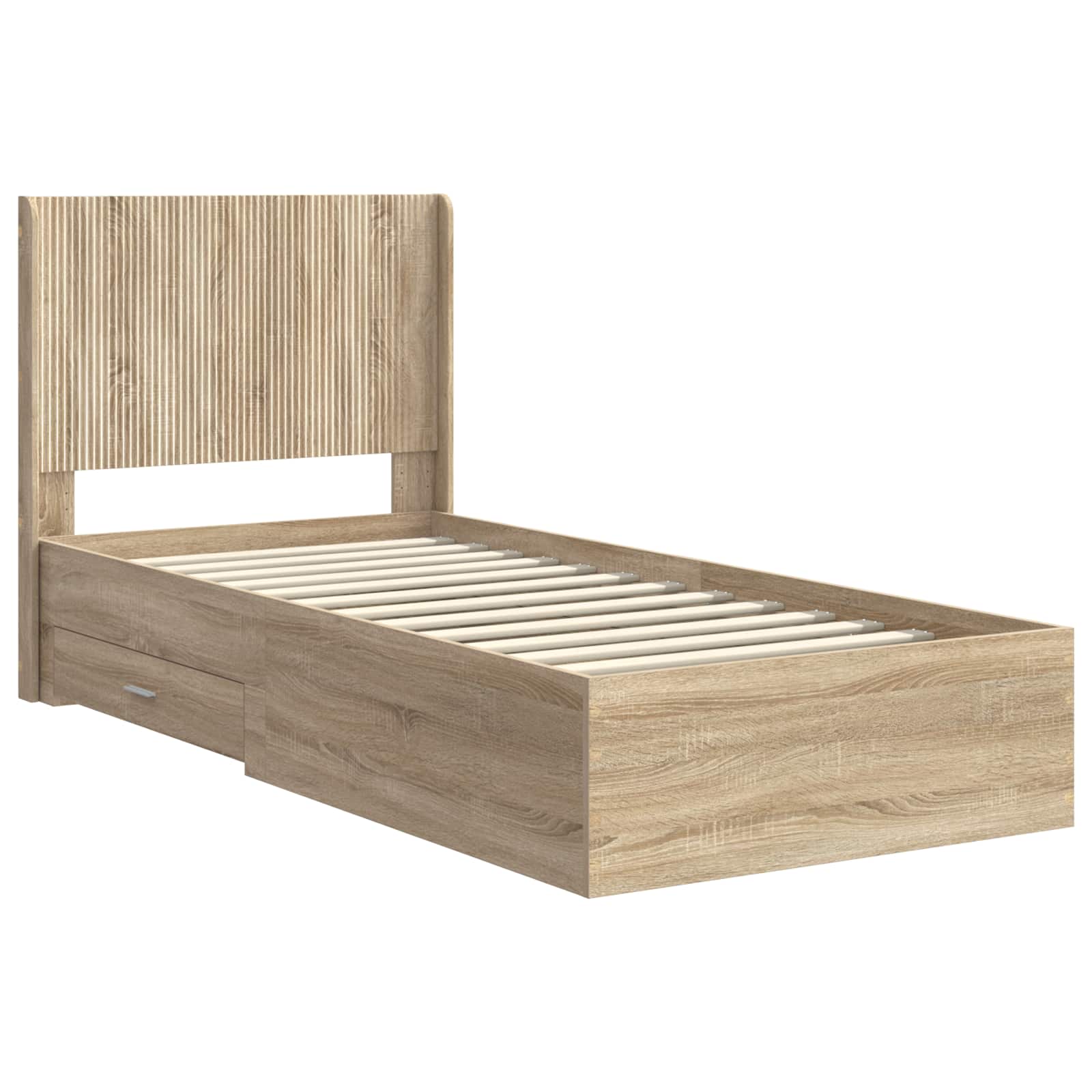 Bedframe met opbergruimte en hoofdbord Sonoma Eiken