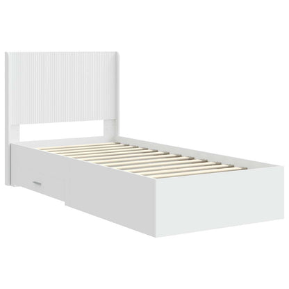 Bedframe met opbergruimte en hoofdbord Wit 90 x 190 cm