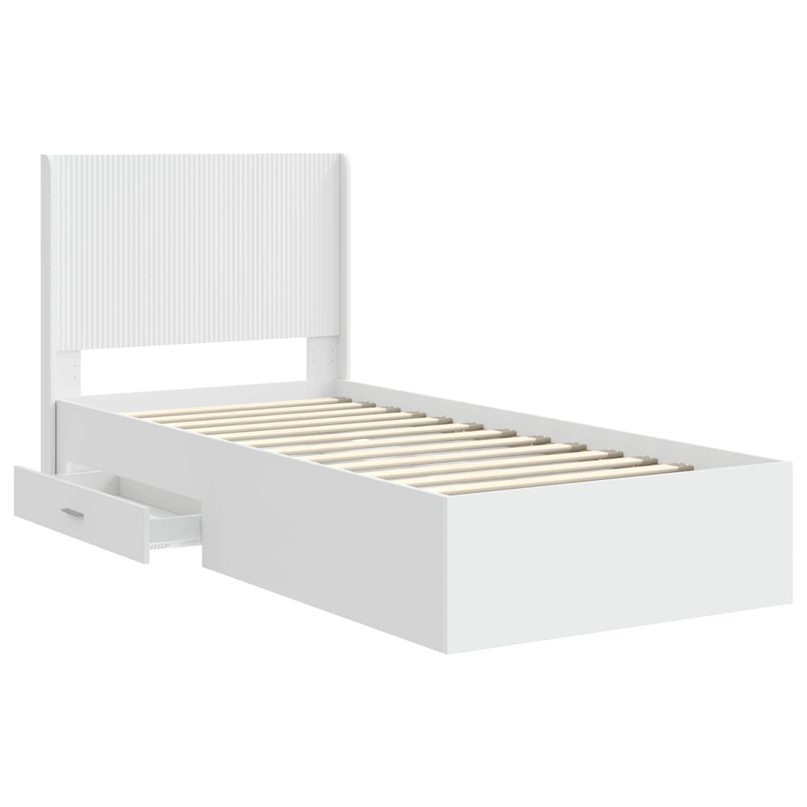 Bedframe met opbergruimte en hoofdbord Wit 90 x 190 cm