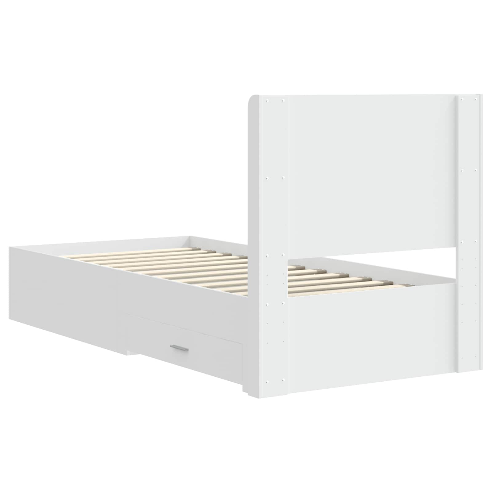 Bedframe met opbergruimte en hoofdbord Wit 90 x 190 cm
