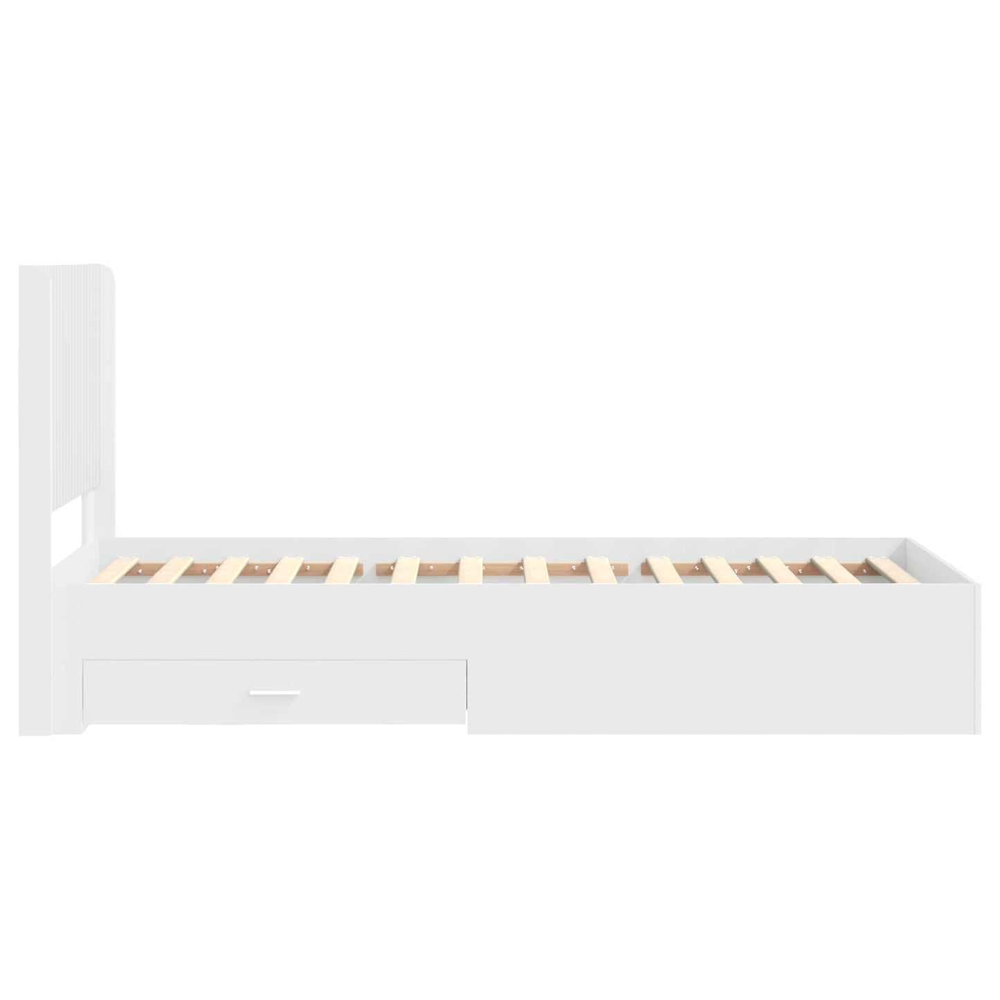 Bedframe met opbergruimte en hoofdbord Wit 90 x 190 cm