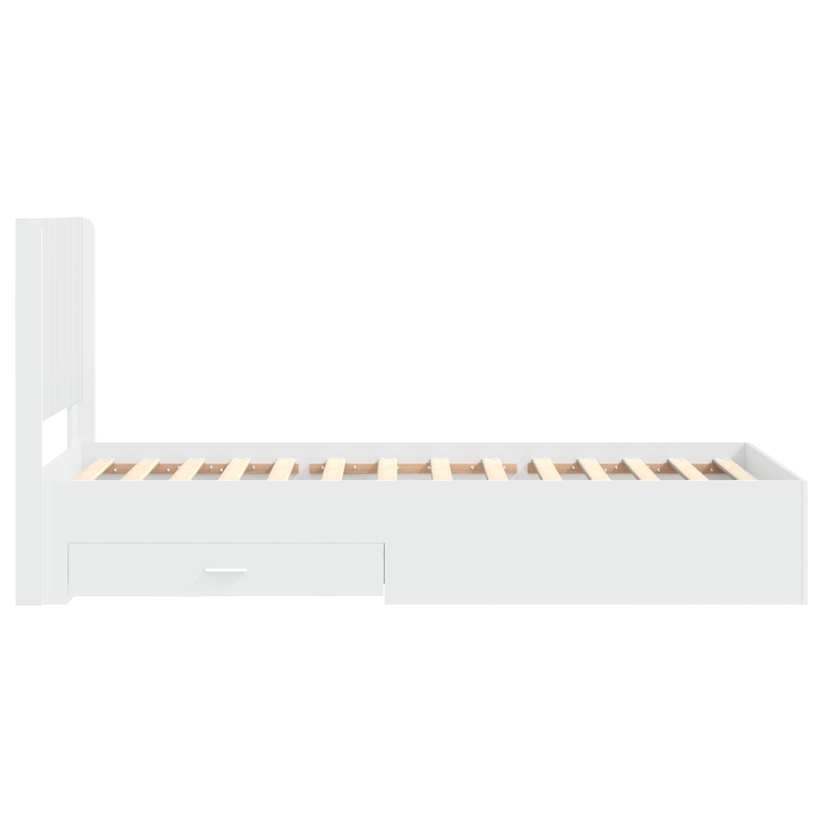 Bedframe met opbergruimte en hoofdbord Wit 90 x 190 cm